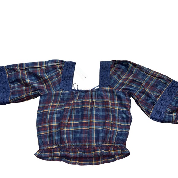 American Eagle Outfitters Blue Plaid Blouse - Picture 3 of 5